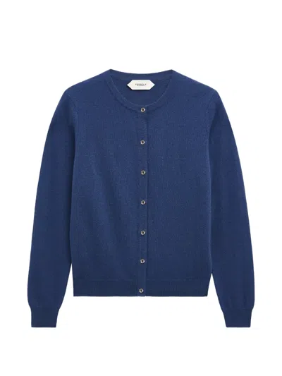 Pringle Of Scotland Crew-neck Cashmere Cardigan In Blue