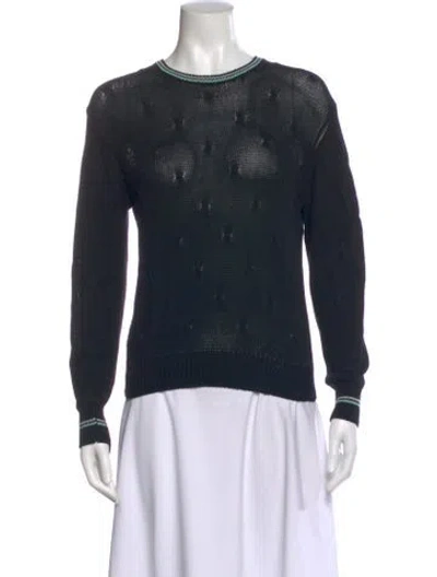 Pre-owned Pringle Of Scotland Crew Neck Long Sleeve Top In Black