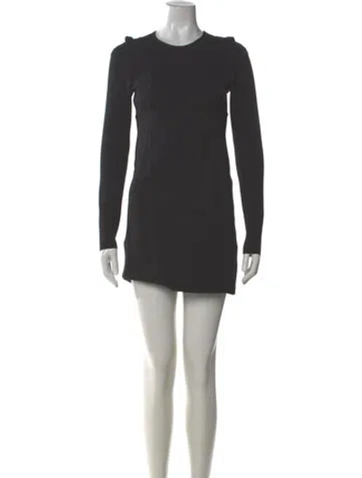 Pre-owned Pringle Of Scotland Crew Neck Mini Dress In Gray