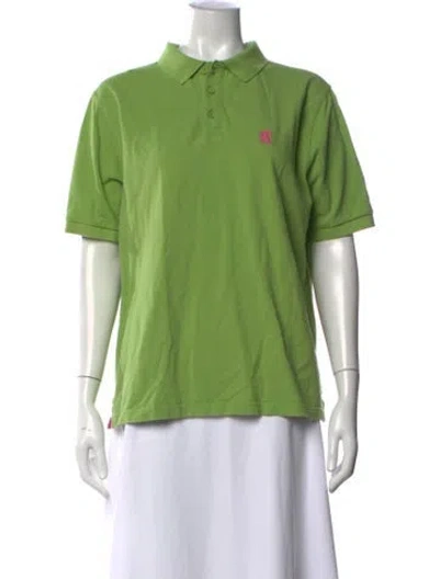 Pre-owned Pringle Of Scotland Crew Neck Short Sleeve Polo In Green