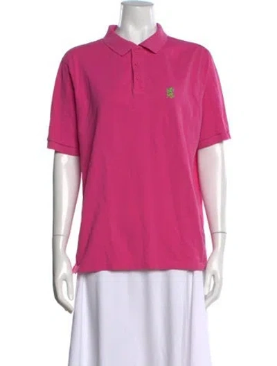 Pre-owned Pringle Of Scotland Crew Neck Short Sleeve Polo In Pink
