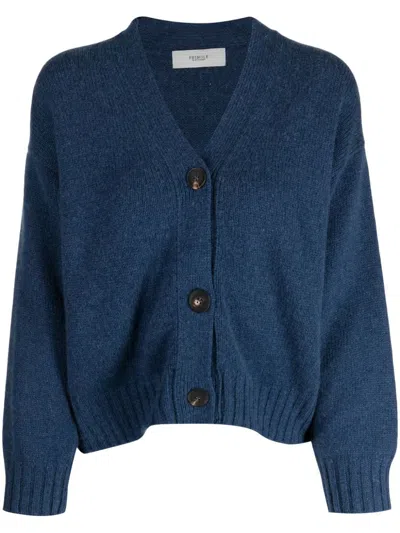 Pringle Of Scotland Cropped Cashmere Cardigan In Navy