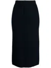 Pringle Of Scotland Elasticated-waist Wool-cashmere Blend Skirt In Blau
