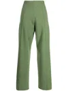Pringle Of Scotland Elasticated-waist Wool-cashmere Blend Trousers In Green