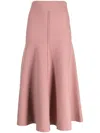 Pringle Of Scotland Midi Skirt In Cashmere In Pink