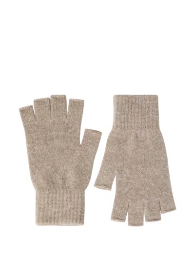 Pringle Of Scotland Fingerless Gloves In Neutral