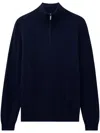 Pringle Of Scotland Half-zip Cashmere Jumper In Blue