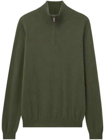 Pringle Of Scotland Half-zip Cashmere Jumper In Green
