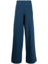 Pringle Of Scotland High-waisted Knitted Trousers In 蓝色