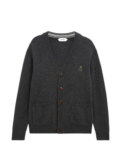 Pringle Of Scotland Logo Cardigan In Gray