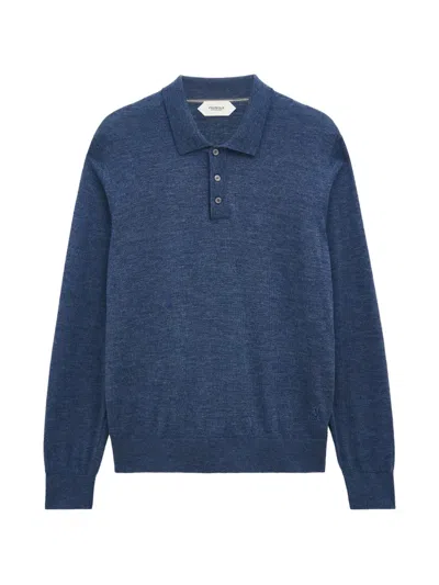 Pringle Of Scotland Polo-collar Extra Fine Sweater In Blue