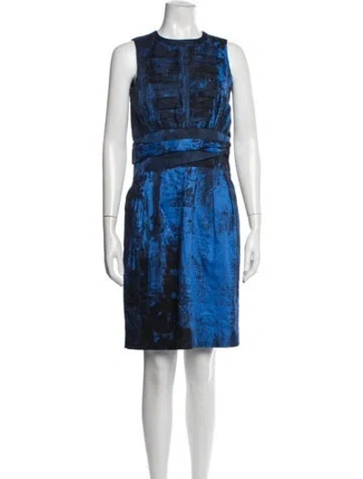 Pre-owned Pringle Of Scotland Printed Knee-length Dress In Blue