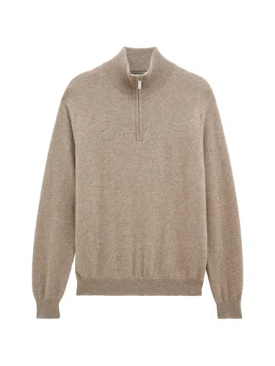 Pringle Of Scotland Quarter-zip Cashmere Sweater In Neutral