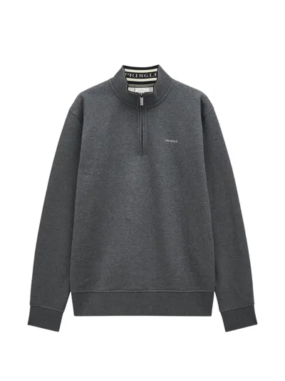 Pringle Of Scotland Quarter Zip Track Sweatshirt In Gray