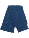 Pringle Of Scotland Ribbed Cable-knit Scarf In Blue