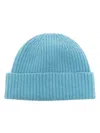 Pringle Of Scotland Ribbed-knit Turn-up Brim Beanie In Blue