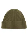 Pringle Of Scotland Ribbed-knit Turn-up Brim Beanie In Grün
