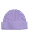 Pringle Of Scotland Ribbed-knit Turn-up Brim Beanie In Purple