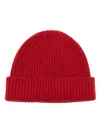 Pringle Of Scotland Ribbed-knit Turn-up Brim Beanie In Red