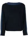 Pringle Of Scotland Ribbed-knit Wool Jumper In 蓝色