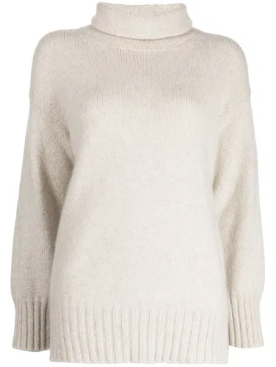 Pringle Of Scotland Roll-neck Cashmere Jumper In Neutrals