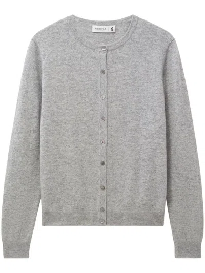 Pringle Of Scotland Round-neck Cashmere Cardigan In Grey