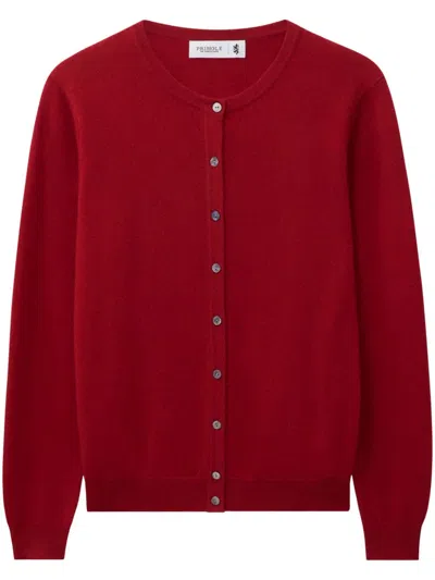 Pringle Of Scotland Round-neck Cashmere Cardigan In Red