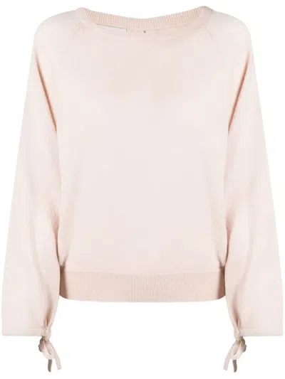 Pringle Of Scotland Round Neck Cashmere Jumper In Pastel_pink