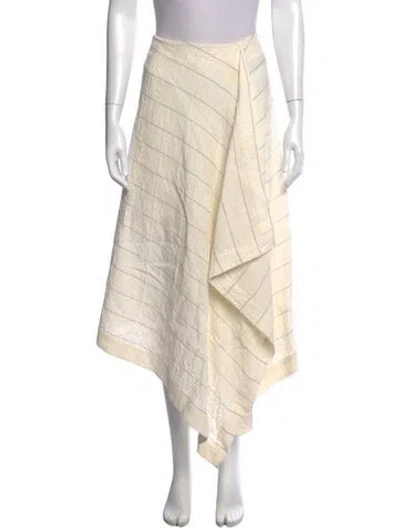 Pre-owned Pringle Of Scotland Striped Midi Length Skirt In Neutral