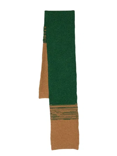 Pringle Of Scotland Two-tone Knitted Scarf In Vicuna
