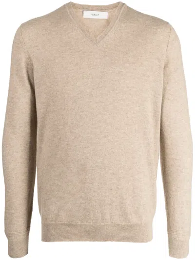 Pringle Of Scotland V-neck Cashmere Jumper In Neutrals