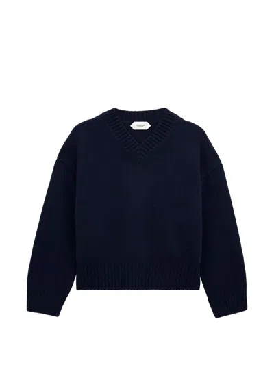 Pringle Of Scotland V-neck Cashmere Sweater In Blue