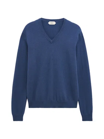 Pringle Of Scotland V-neck Cashmere Sweater In Blue