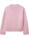 Pringle Of Scotland V-neck Cashmere Sweater In Pink
