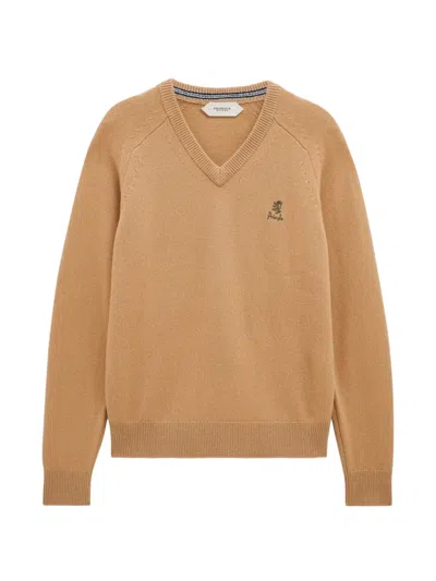 Pringle Of Scotland V-neck Sweater In Brown