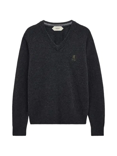 Pringle Of Scotland V-neck Sweater In Gray