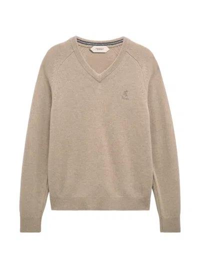 Pringle Of Scotland V-neck Sweater In Neutral