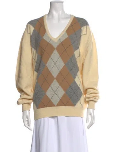 Pre-owned Pringle Of Scotland Vintage Lambswool Sweater In Gold