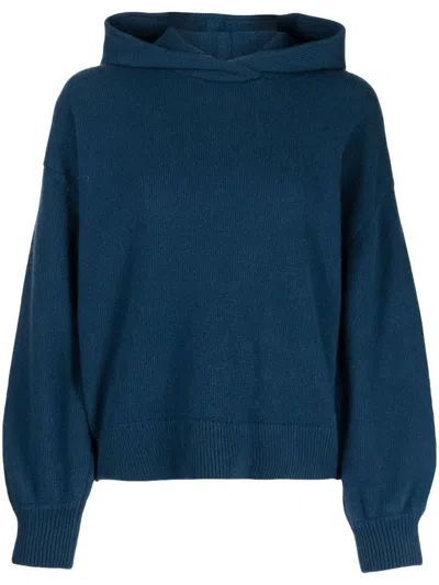 Pringle Of Scotland Wool-cashmere Hooded Jumper In Night_sky