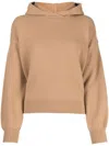 Pringle Of Scotland Wool-cashmere Hooded Jumper In 褐色