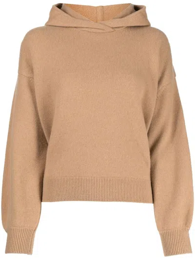 Pringle Of Scotland Wool-cashmere Hooded Jumper In Neutrals