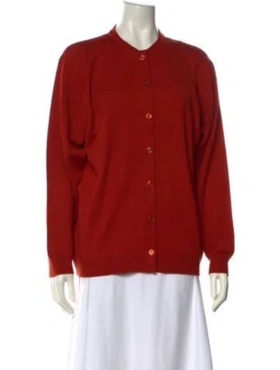 Pre-owned Pringle Of Scotland Wool Crew Neck Sweater In Orange