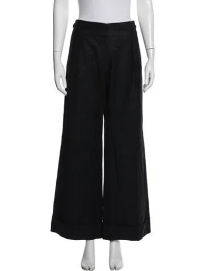 Pre-owned Pringle Of Scotland Wool Wide Leg Pants In Black