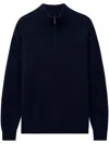 Pringle Of Scotland Half-zip Cashmere Jumper In Blue