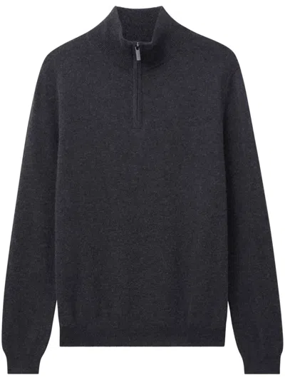 Pringle Of Scotland Zip Cashmere Jumper In Grey