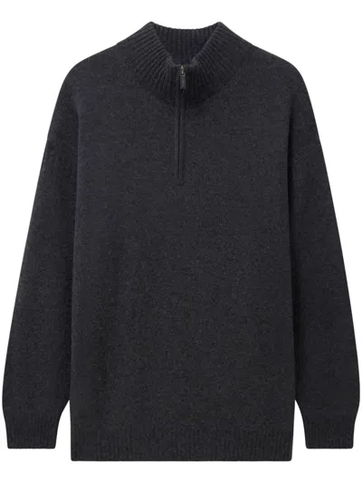 Pringle Of Scotland Zip Cashmere Jumper In Grey
