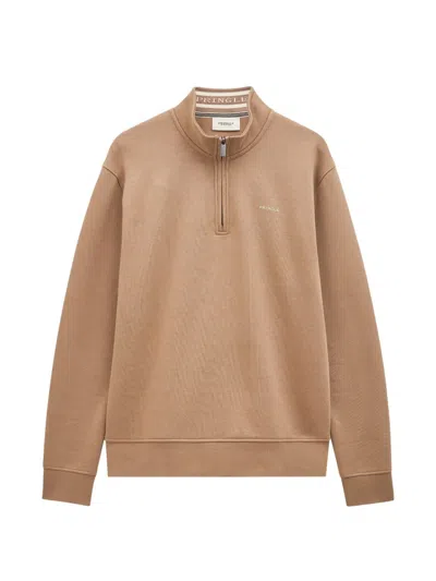 Pringle Of Scotland Zip Track Jumper In Brown