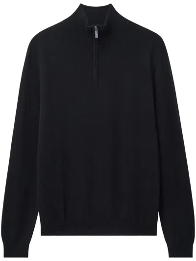 Pringle Of Scotland Zip-up Cashmere Jumper In Black
