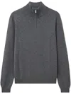Pringle Of Scotland Zip-up Cashmere Jumper In Grey