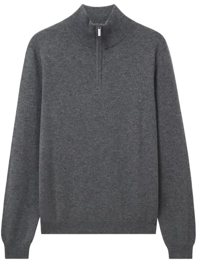 Pringle Of Scotland Zip-up Cashmere Jumper In Grey